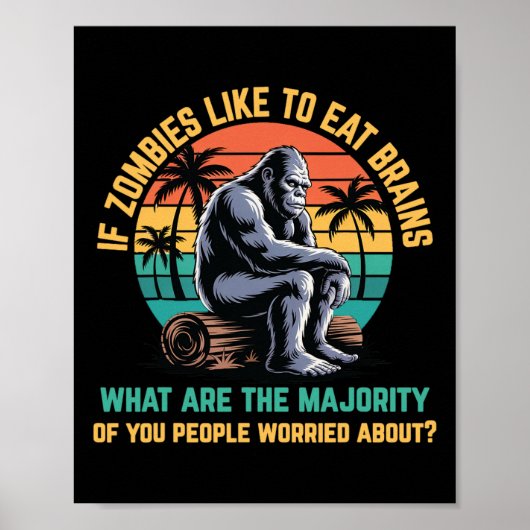 Bigfoot Funny Sasquatch Zombies Horror Lover Poster (Voorkant)