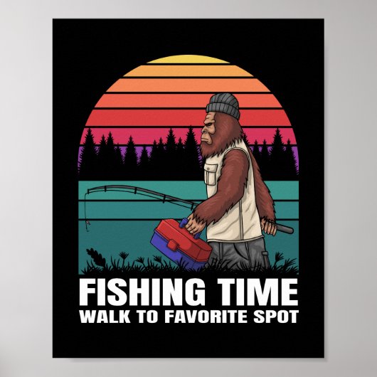 Bigfoot gaat vissen poster (Voorkant)