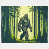 Bigfoot gaat voor een boswandeling Sasquatch Fleece Deken (Voorkant (Horizontaal))