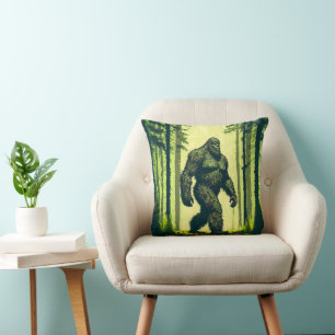 Bigfoot gaat voor een boswandeling Sasquatch Kussen
