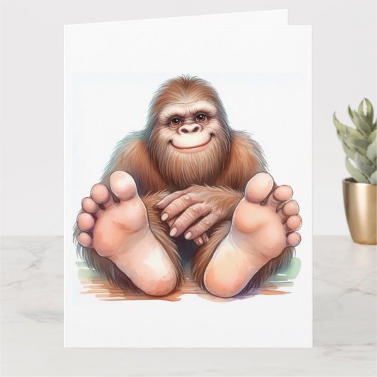 Bigfoot Gefeliciteerd Kaart (Kleine Plant)