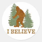 Bigfoot geloof ik ronde sticker (Voorkant)