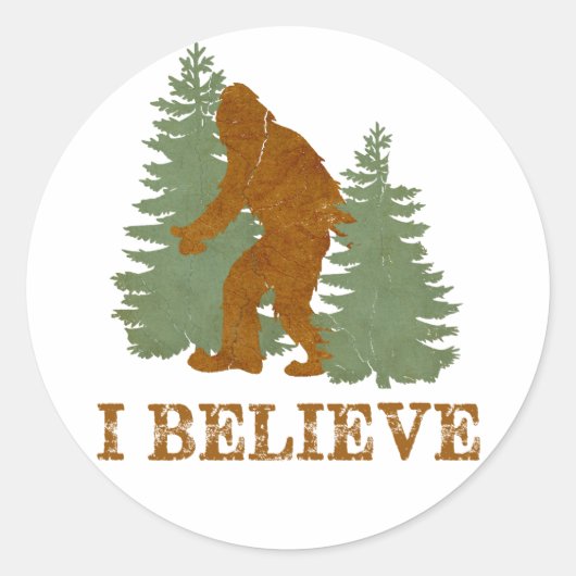 Bigfoot geloof ik ronde sticker (Voorkant)