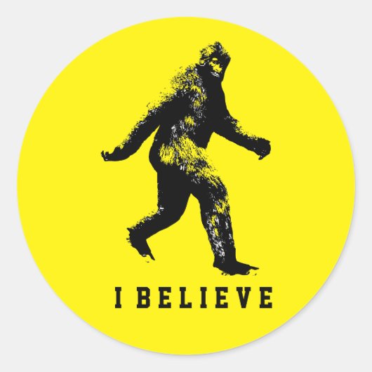Bigfoot, geloof ik ronde sticker (Voorkant)