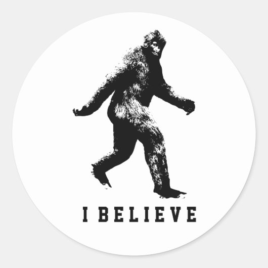 Bigfoot, geloof ik ronde sticker (Voorkant)