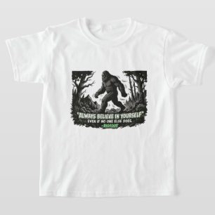 Bigfoot Geloof In Jezelf Kinderen Grappige Sasquat T-shirt