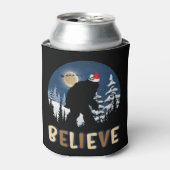 Bigfoot gelooft in kerstfeest grappige sasquatch-k blikjeskoeler (Blikje Voorkant)