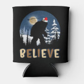 Bigfoot gelooft in kerstfeest grappige sasquatch-k blikjeskoeler (Voorkant)