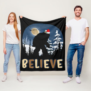 Bigfoot gelooft in kerstfeest grappige sasquatch-k fleece deken