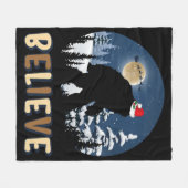Bigfoot gelooft in kerstfeest grappige sasquatch-k fleece deken (Voorkant (Horizontaal))