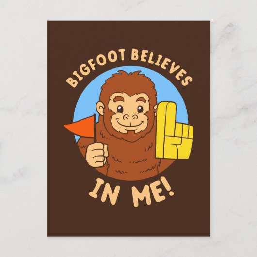 Bigfoot gelooft in mij briefkaart (Voorkant)