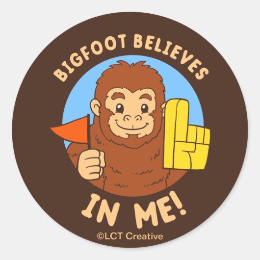 Bigfoot gelooft in mij ronde sticker (Voorkant)