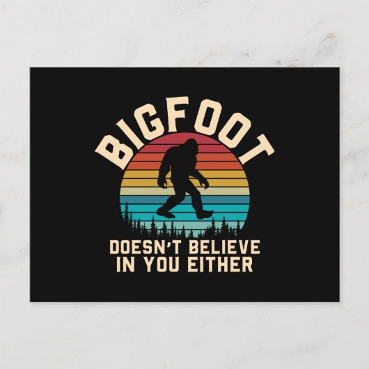 Bigfoot gelooft niet in jou | Bigfoot Retro Briefkaart (Voorkant)