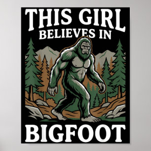 Bigfoot gelovige meisje sasquatch bos cryptid voor poster