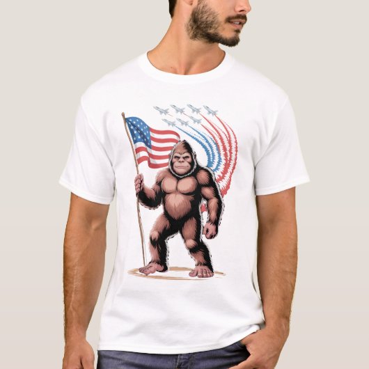 Bigfoot gevechtsvliegtuigen 4 juli Sasquatch Neder T-shirt (Voorkant)