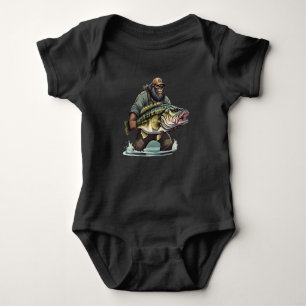 Bigfoot Gevist Bass vis Sasquatch yeti visser Romper
