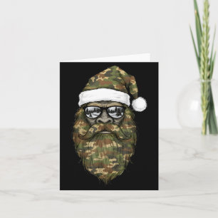 Bigfoot Gezicht Zonnebril Kerstman Kerst Camo Xmas Kaart