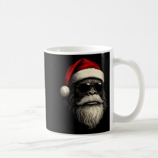 Bigfoot Gezicht Zonnebril Kerstman Kerst Grappig K Koffiemok (Rechts)
