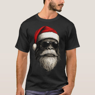 Bigfoot Gezicht Zonnebril Kerstman Kerst Grappig K T-shirt