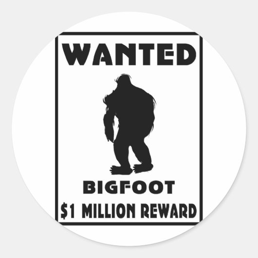Bigfoot Gezocht Poster Ronde Sticker (Voorkant)