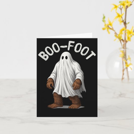 Bigfoot Ghost Kostuum Halloween Boo-foot Sasquatch Kaart (Gele Bloem)