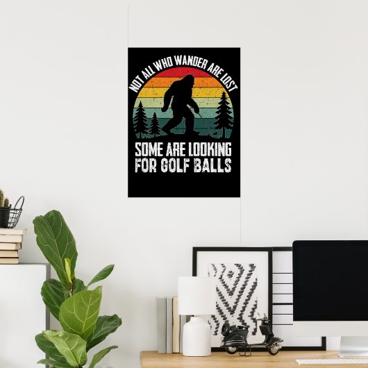 Bigfoot Golf Ball Hunter Poster (Thuiskantoor)