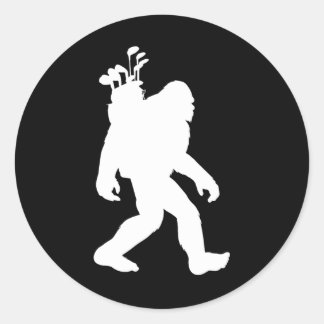 Bigfoot Golf grappig Bigfoot Golfen Ronde Sticker