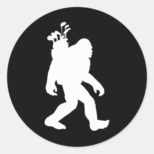 Bigfoot Golf grappig Bigfoot Golfen Ronde Sticker (Voorkant)