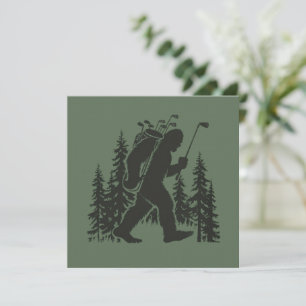 Bigfoot Golfer Boom Funny Sasquatch Golfen Golf Kaart