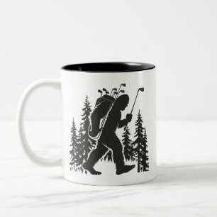 Bigfoot Golfer Boom Funny Sasquatch Golfen Golf Tweekleurige Koffiemok