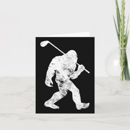 Bigfoot Golfer Sasquatch Funny Mannen Wo Kaart (Voorkant)