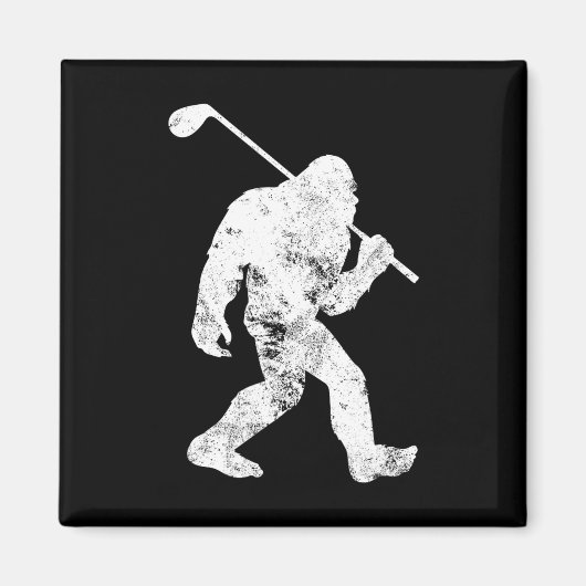 Bigfoot Golfer Sasquatch Funny Mannen Wo Magneet (Voorkant)