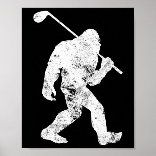Bigfoot Golfer  Sasquatch Funny Mannen Wo Poster (Voorkant)