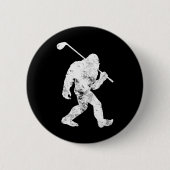 Bigfoot Golfer  Sasquatch Funny Mannen Wo Ronde Button 5,7 Cm (Voorkant)