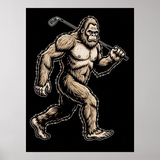 Bigfoot Golfer Stride Poster (Voorkant)