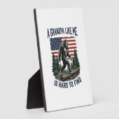 Bigfoot Grandpa Vintage American Flag Shirt Design Fotoplaat (Zijkant)