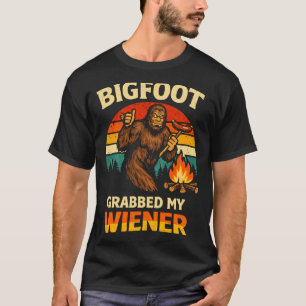 Bigfoot Greep Mijn Wiener Grappige Wandeltocht Kam T-shirt