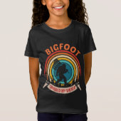 Bigfoot Grijp Mijn Wiener Retro Graphic Vlag van d T-shirt (Voorkant)