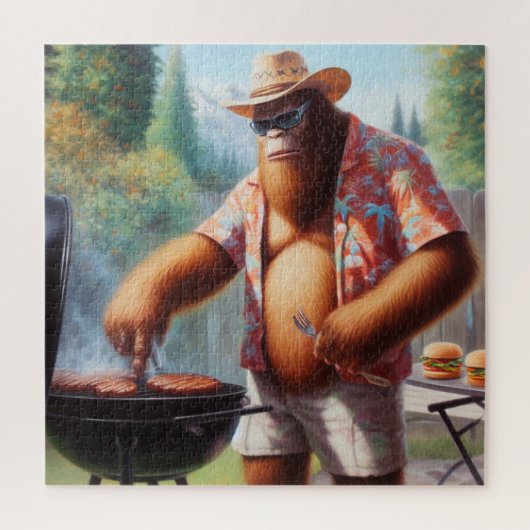 Bigfoot Grilling Burgers Legpuzzel (Verticaal)