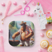 Bigfoot Grilling Burgers Papieren Bordje (Feest)