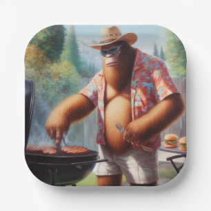 Bigfoot Grilling Burgers Papieren Bordje