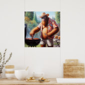 Bigfoot Grilling Burgers Poster (Keuken)