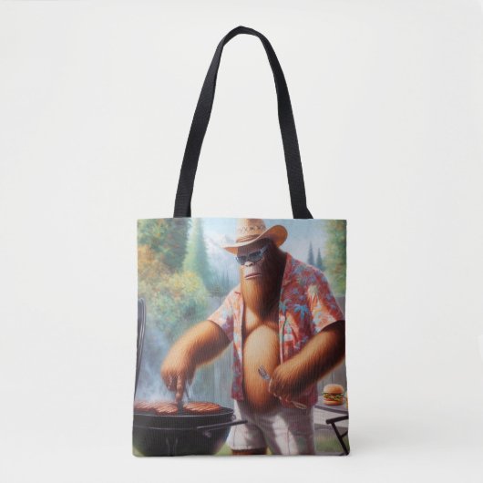 Bigfoot Grilling Burgers Tote Bag (Voorkant)