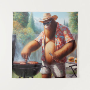 Bigfoot Grilling Burgers Wandkleed