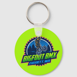 Bigfoot Groene Sleutelhanger (Roze omlijn)
