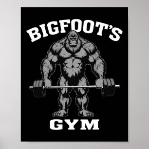Bigfoot Gym Funny Sasquatch Bodybuilding Gewichtsl Poster
