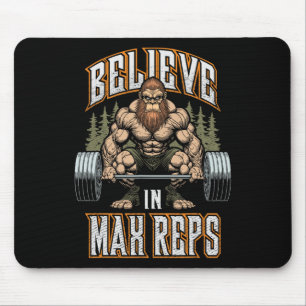 Bigfoot Gym Geloof In Max Reps Deadlift Bodybuild Muismat