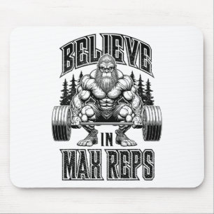 Bigfoot Gym Geloof In Max Reps Deadlift Bodybuild Muismat