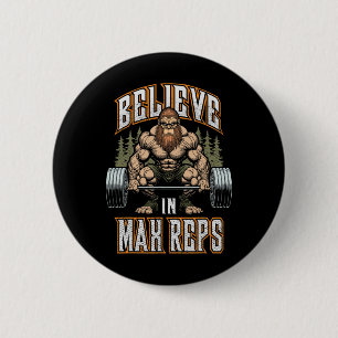 Bigfoot Gym Geloof In Max Reps Deadlift Bodybuild Ronde Button 5,7 Cm