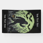 Bigfoot Halloween Green en Black Banner (Horizontaal)
